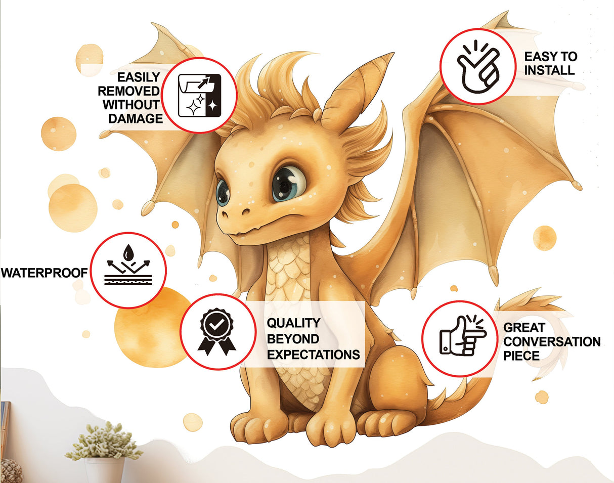 Magic Cute Dragon Vinyl Sticker