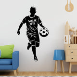 Product detail view of Custom Name Football Player Wall Sticker.