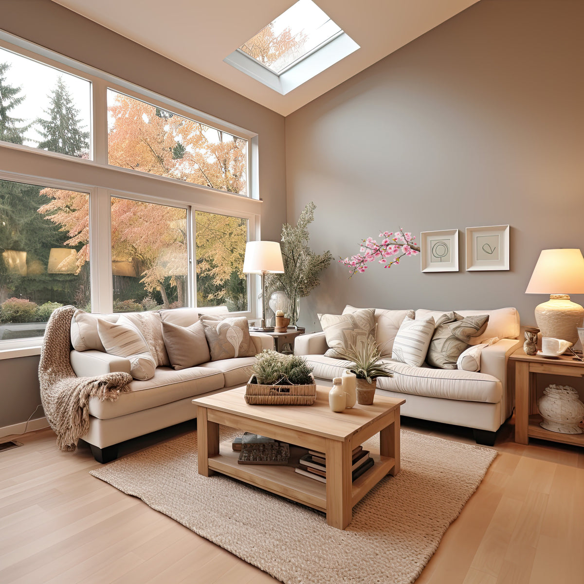 Product detail view of Cherry Blossom Corner Tree Wall Decal.