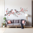 Elegant tree branch with birds wall decal.