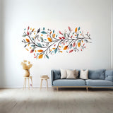 Nature-themed removable wall covering with stylized tree design.