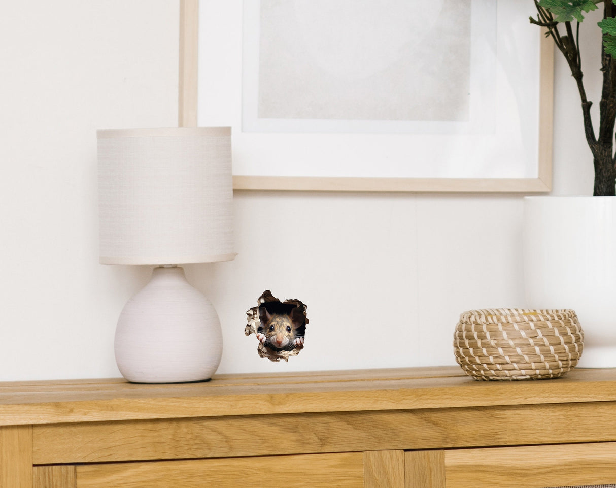 Playful Mouse in Wall Sticker,