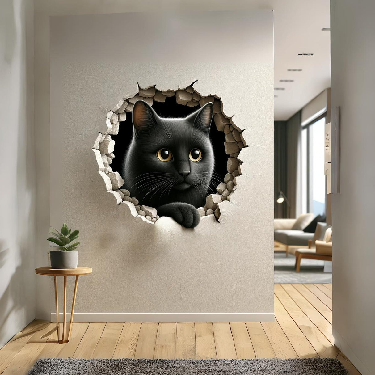 Vinyl wall sticker for cat lovers.