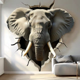 Alternate product view of 3D Elephant Head Wall Sticker.