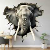 Alternate product view of 3D Elephant Wall Decal.
