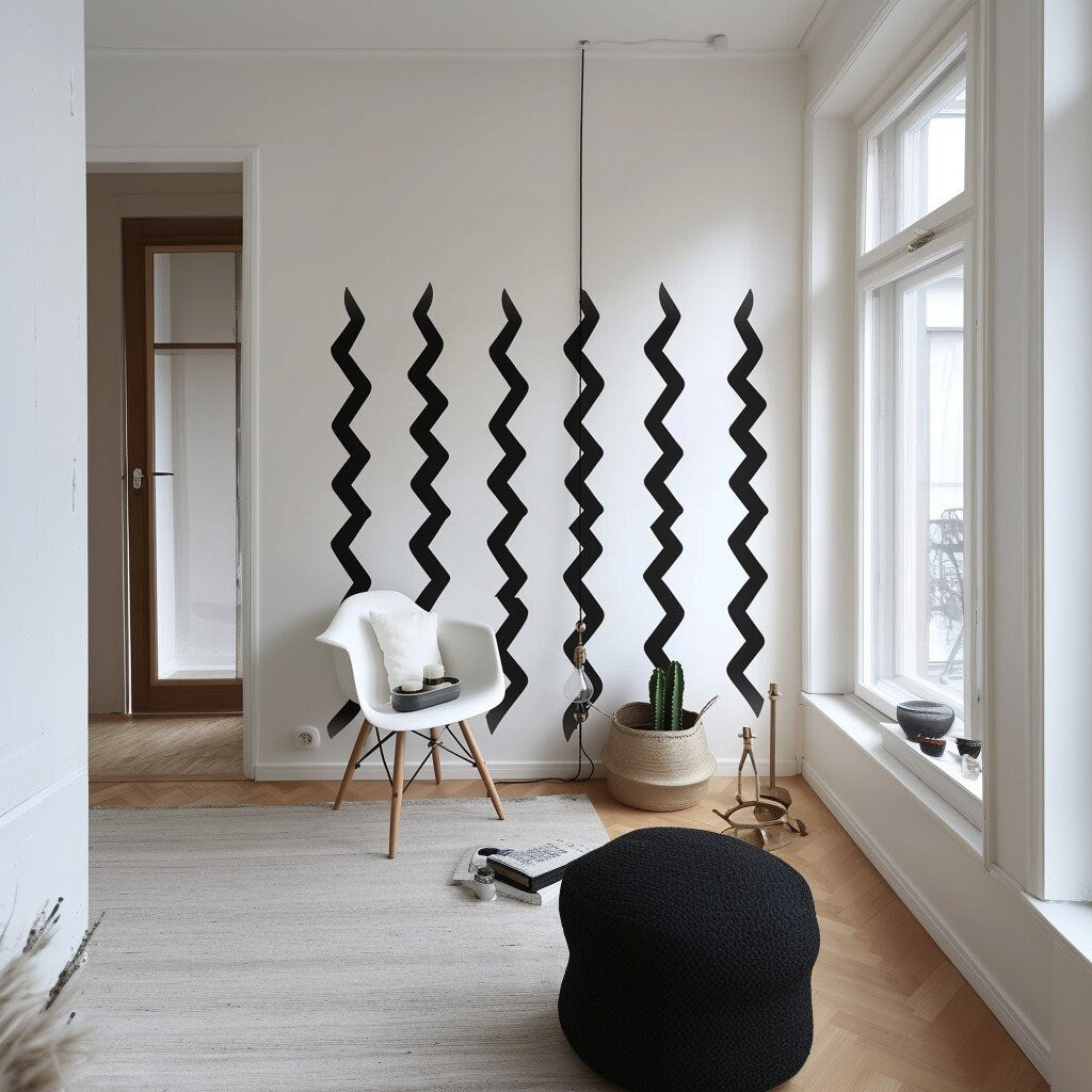 Alternate gallery view of Modern Black Zigzag Wall Stickers.