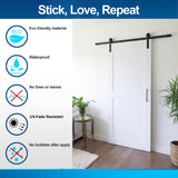 Alternate product view of White Rustic Wood Barn Door Wallpaper Sticker.
