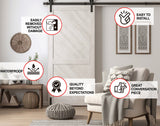 White Barn Door Wallpaper Decal - Rustic Light Wood Barn Door Cover Decal.