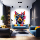 Product gallery view of Watercolor Cat with Sunglasses Wall Decal.