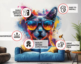 Additional product view of Cat with Sunglasses Wall Decal.