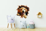 Dog broken-wall vinyl sticker.