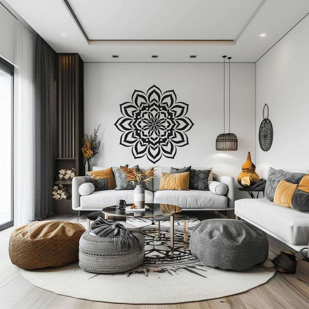 Product gallery view of Mandala Wall Sticker for Meditation and Yoga Spaces.