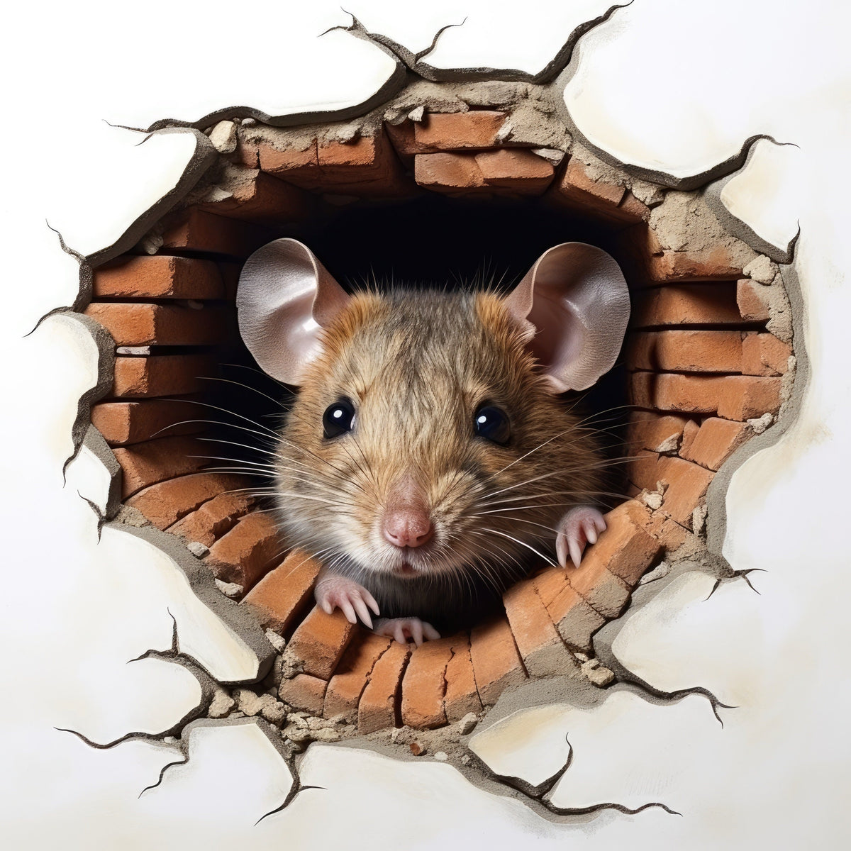 3D Mouse Peeking Out Decal,