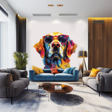 Alternate product view of Golden Retriever with Sunglasses Wall Decal.