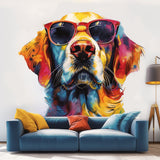 Product gallery view of Golden Retriever with Sunglasses Wall Decal.