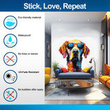 Additional product view of Colorful Watercolor Golden Retriever in Glasses Wall Sticker.