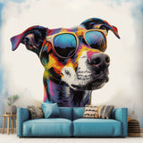 Product gallery view of Border Collie in Glasses Wall Sticker.
