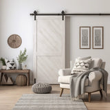 Product gallery view of White Barn Door Wallpaper Decal.