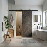 Product gallery view of Dark Brown Barn Door Wallpaper Sticker.