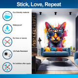 Additional product view of Watercolor Cat with Sunglasses Wall Decal.