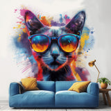 Alternate product view of Cat with Sunglasses Wall Decal.