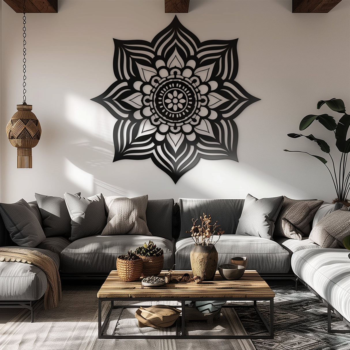 Alternate gallery view of Boho Mandala Wall Decal.