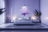 Alternate product view of Purple Lotus Flower Wall Decal.