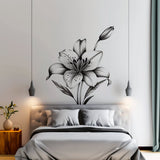 Alternate gallery view of Elegant Monochrome Lily Flower Wall Decal.