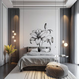 Product gallery view of Classic Black and White Lily Bloom Wall Sticker.