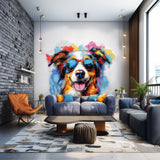 Product gallery view of Australian Shepherd in Sunglasses Wall Sticker.