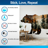 Alternate gallery view of Autumn Forest Bear Silhouette Wall Sticker.
