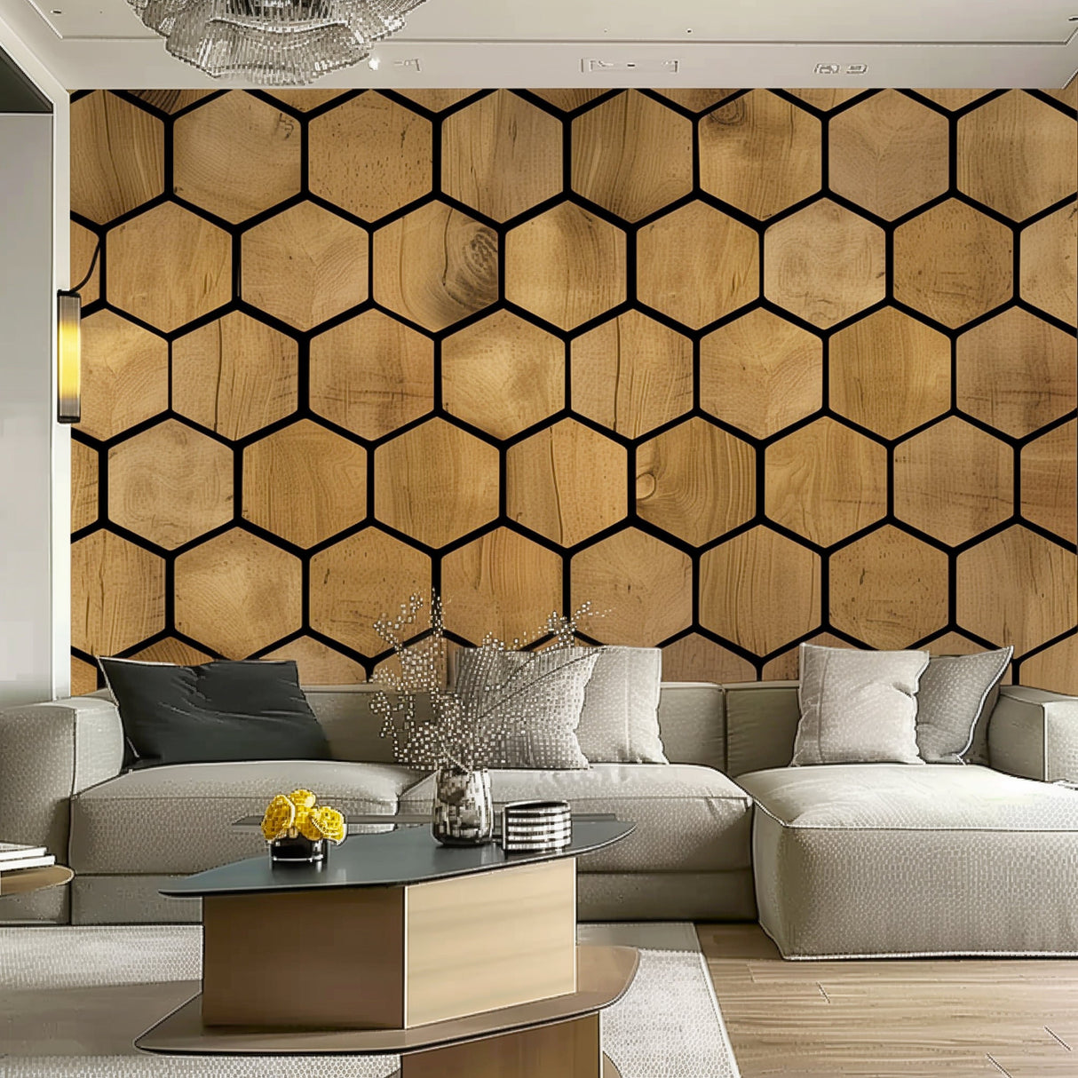 Product view of Hexagon Wallpaper Decals.