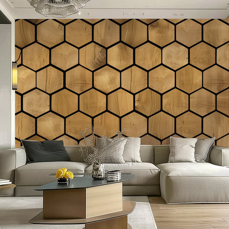 Product view of Hexagon Wallpaper Decals.