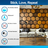 Product gallery view of Hexagonal Wood Effect Wallpaper Sticker.