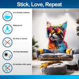 Additional product view of Colorful Maine Coon Cat Wall Sticker with Sunglasses.