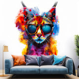 Alternate gallery view of Vibrant Maine Coon Cat Wall Sticker with Sunglasses.