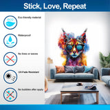 Product gallery view of Vibrant Maine Coon Cat Wall Sticker with Sunglasses.