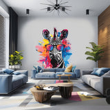 Product gallery view of Whimsical Zebra in Glasses Wall Decal.