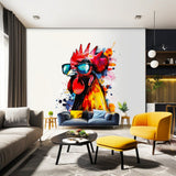 Product gallery view of Vibrant Watercolor Chicken Art Sticker Decals.