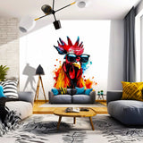 Product gallery view of Colorful Poultry Wall Sticker Decals with Sunglasses.