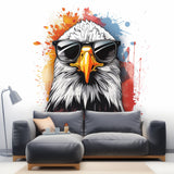 Alternate product view of Serious Bald Eagle with Sunglasses Wall Sticker Decals.