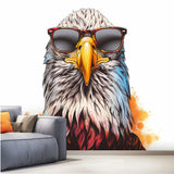 Alternate product view of Bald Eagle with Sunglasses Wall Sticker Decal.