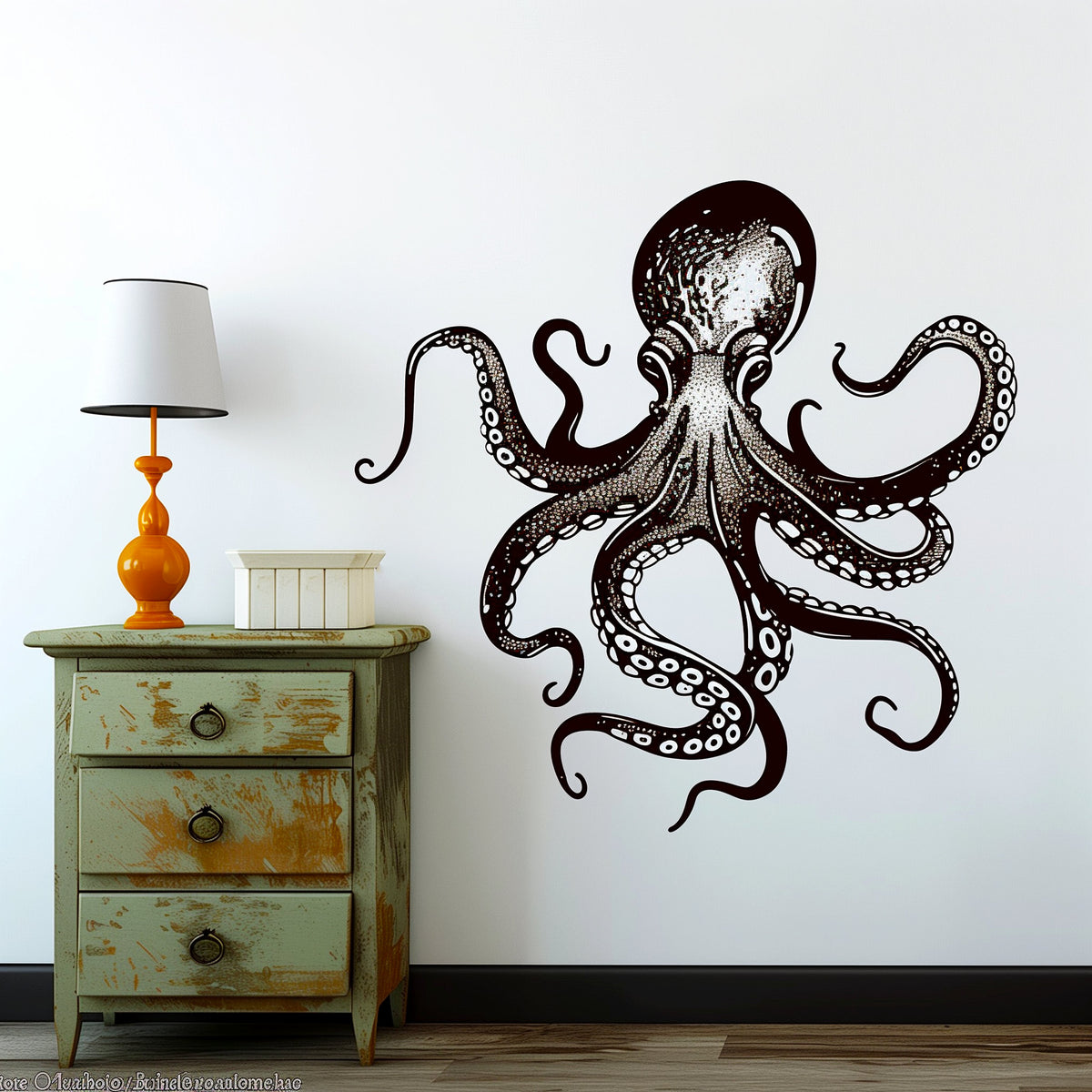Additional product view of Elegant Octopus Wall Sticker Decals.