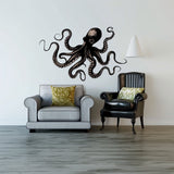 Elegant Octopus Wall Sticker Decals displayed in a room setting.