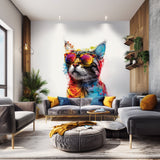 Product gallery view of Colorful Maine Coon Cat Wall Sticker with Sunglasses.
