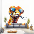 Vibrant Watercolor Orange Snake Sticker Decals with Glasses - Easy-to-Apply & Repositionable Room Decor