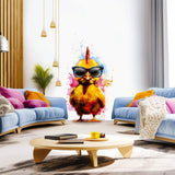 Product gallery view of Charming Baby Chicken with Glasses Wall Decal.