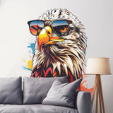 Alternate product view of Bald Eagle with Sunglasses Wall Decal.