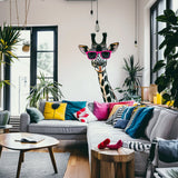 Alternate gallery view of Playful Giraffe Wall Sticker with Pink Sunglasses.