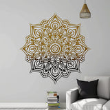 Additional product view of Gold and Black Gradient Mandala Wall Sticker Decals.